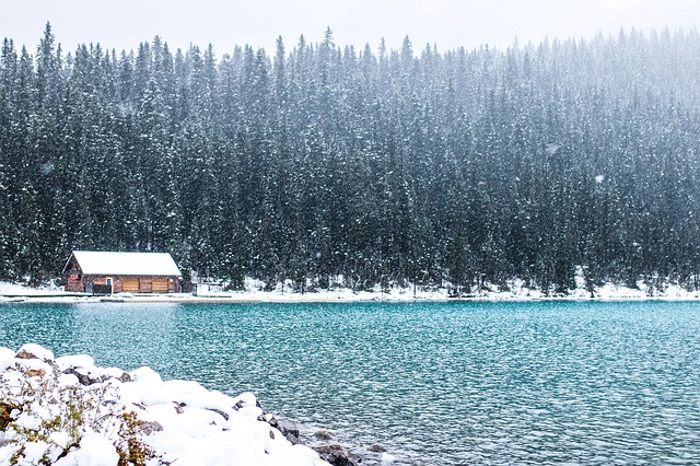 Wooden House in Snow- Wooden Haven of My Dreams Poem