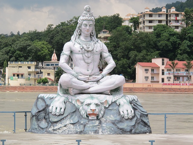 Shiva in meditative pose at Rishikesh 